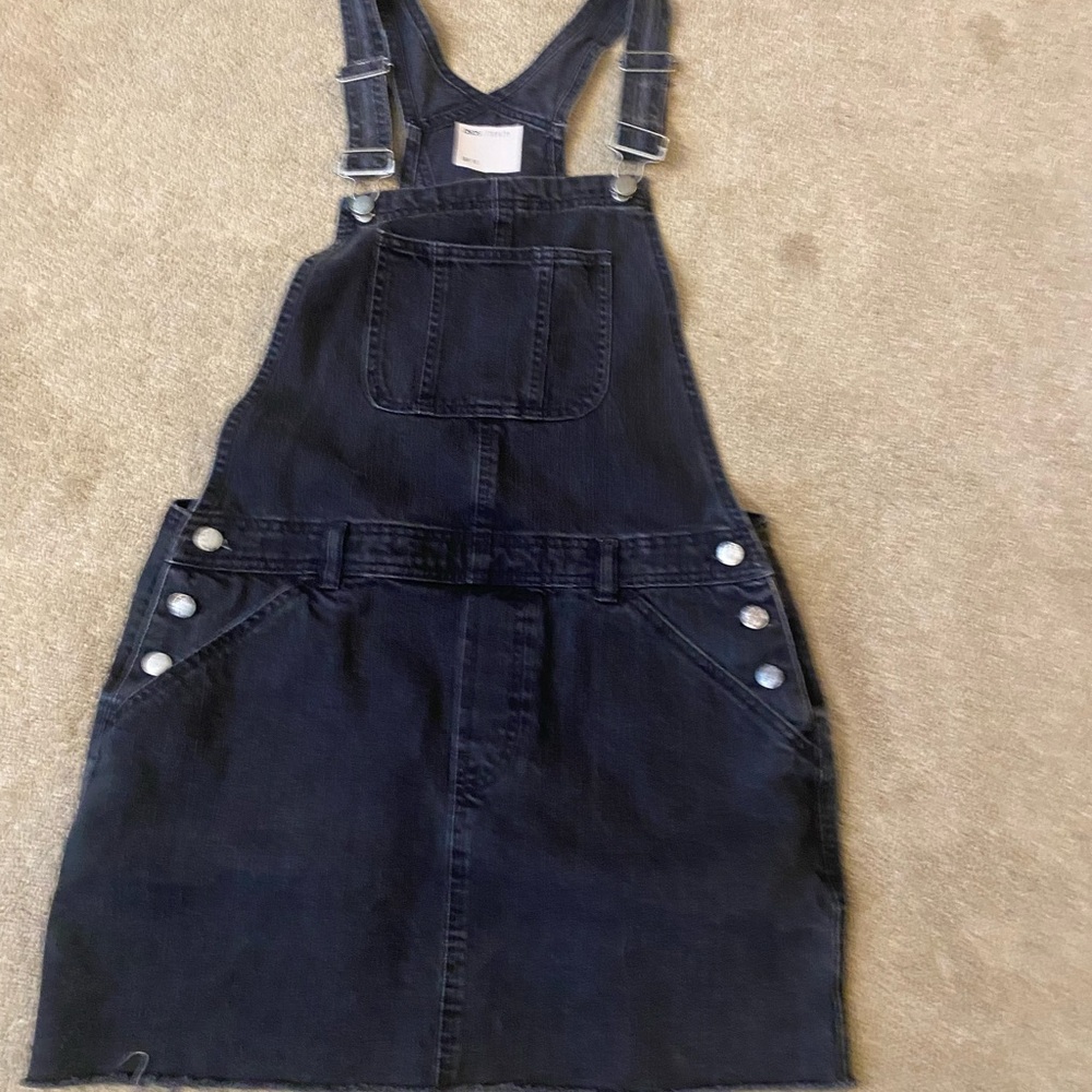 ASOS Black Denim Overall Dress Size 10